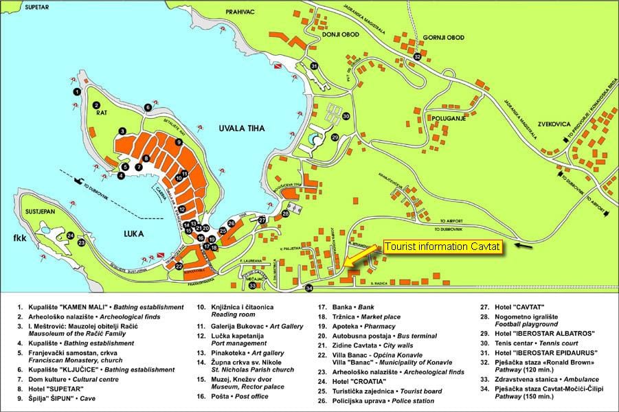 mapa cavtat kroazia