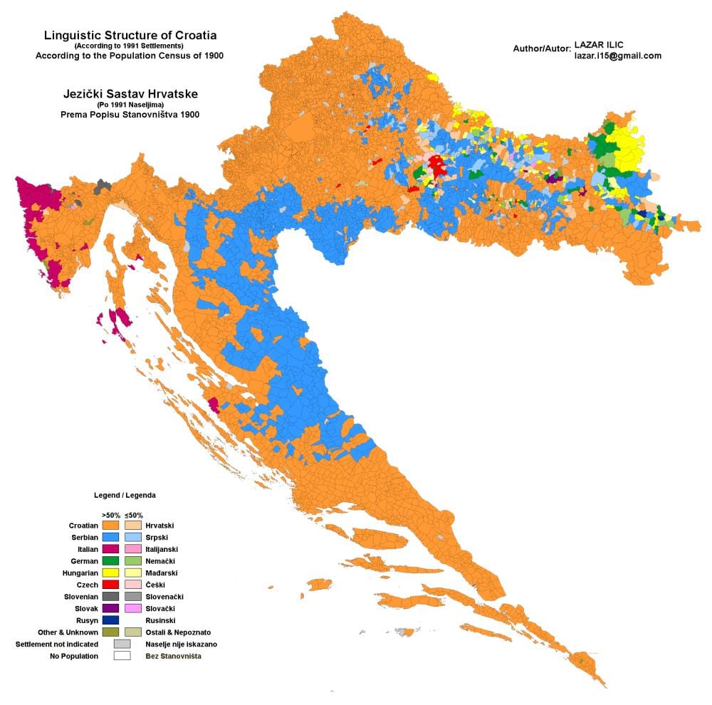mapa etnikoa mapa kroazia
