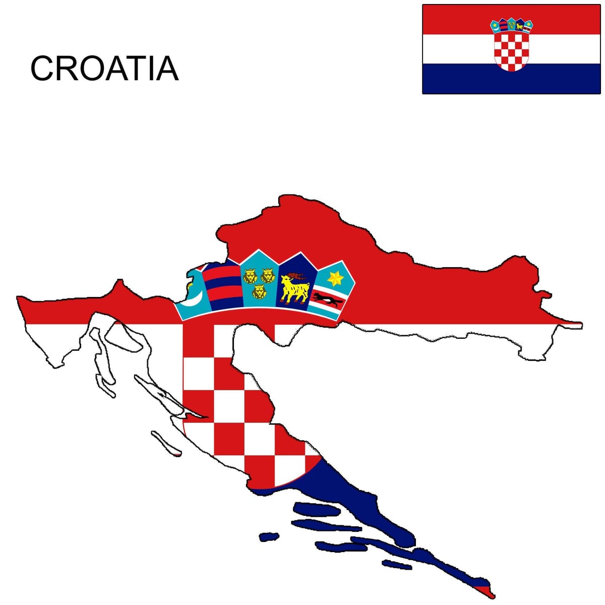 kroazia mapa bandera