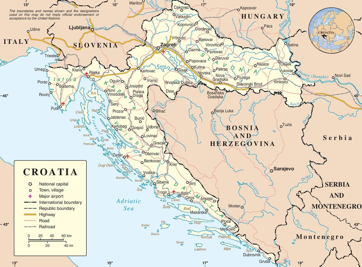 gidatzeko mapa kroazia