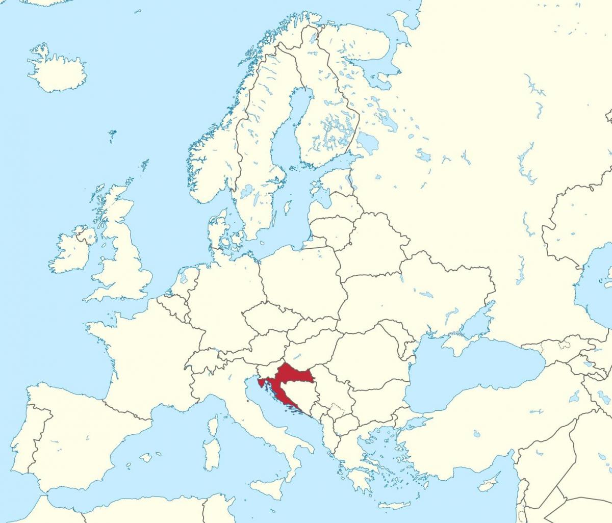 kroazia europako mapa