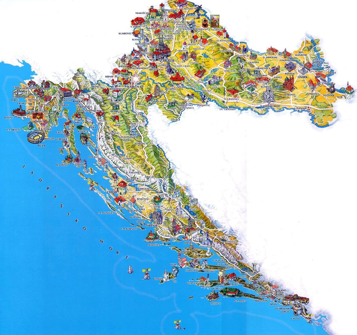 kroazia lekuak bisitatu mapa