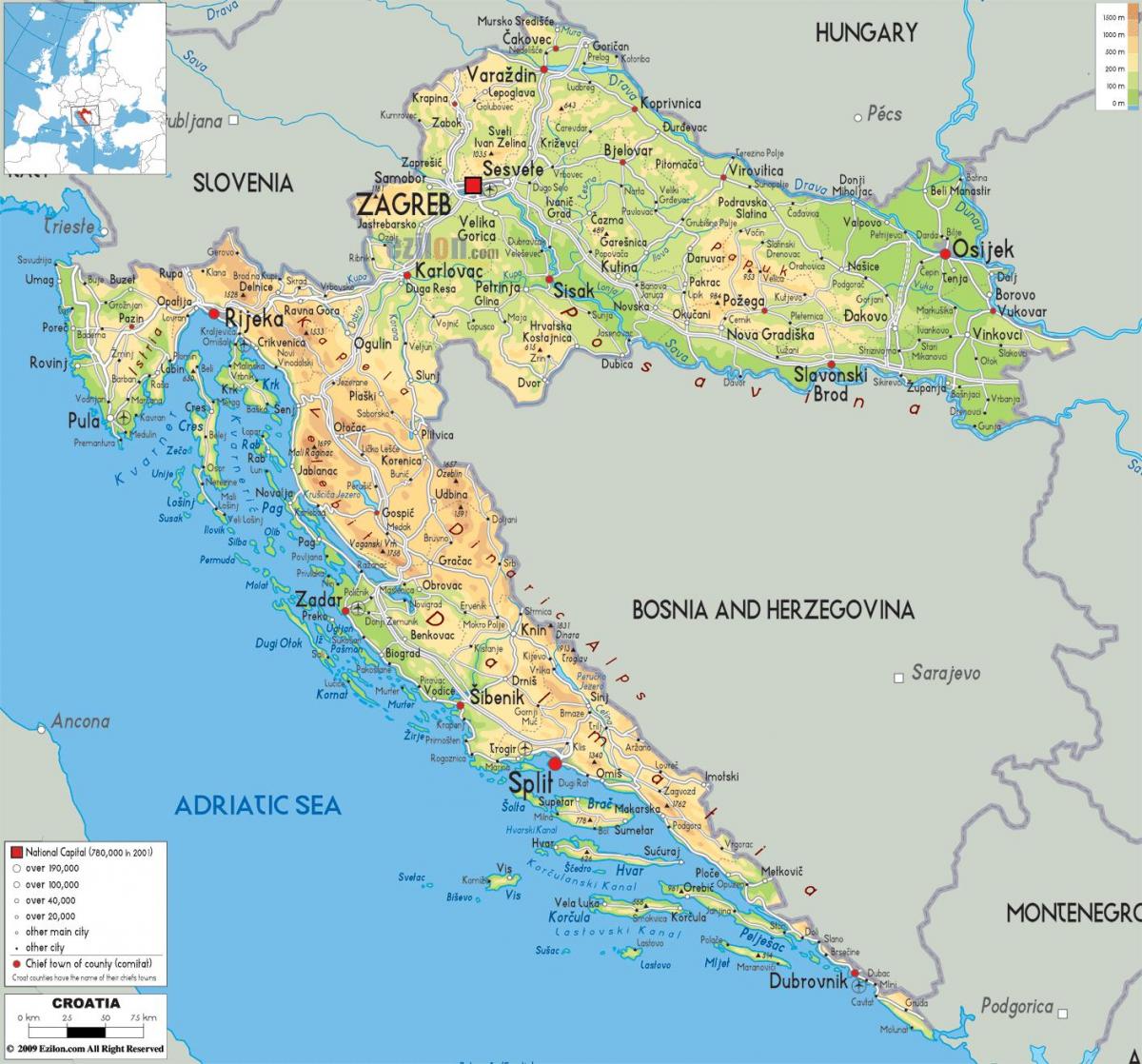 kroazia mapa