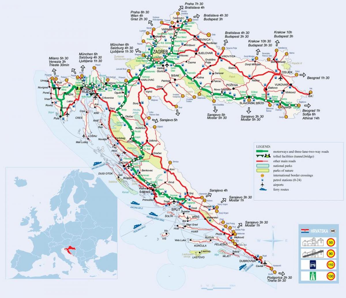 mapa kroazia trena