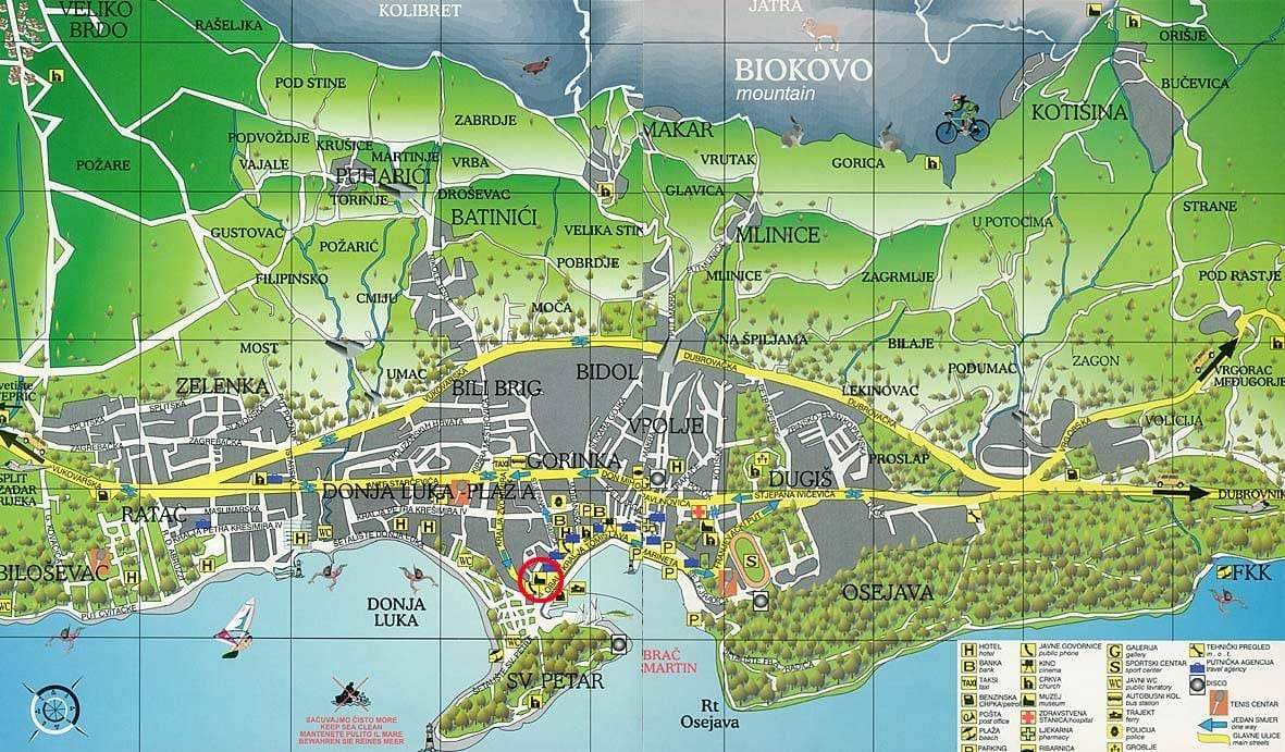 mapa makarska kroazia