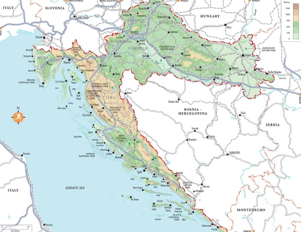 kroazia opor estazioak mapa