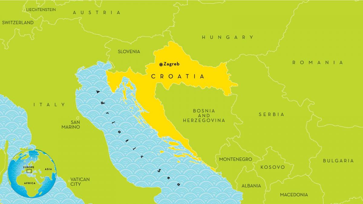 mapa kroazia eta inguruetan