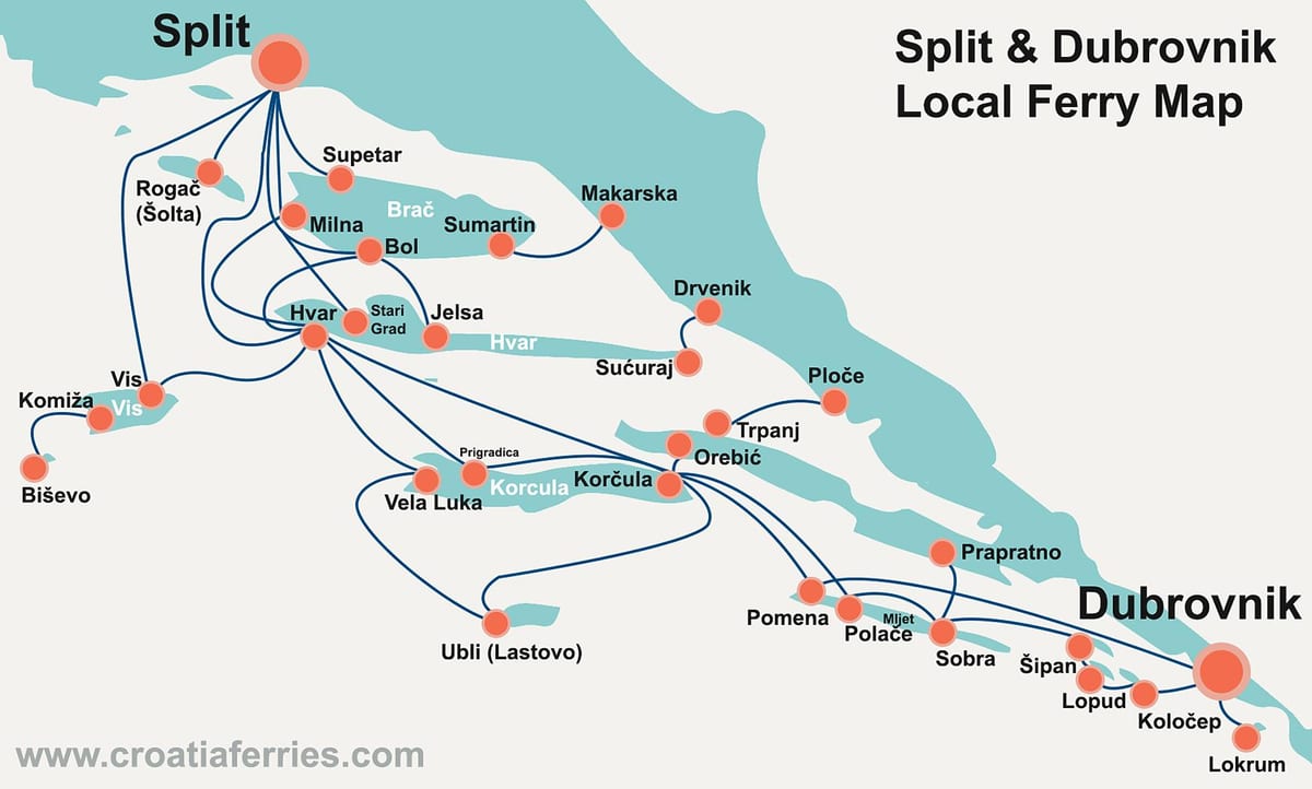 mapa kroaziako kostalde
