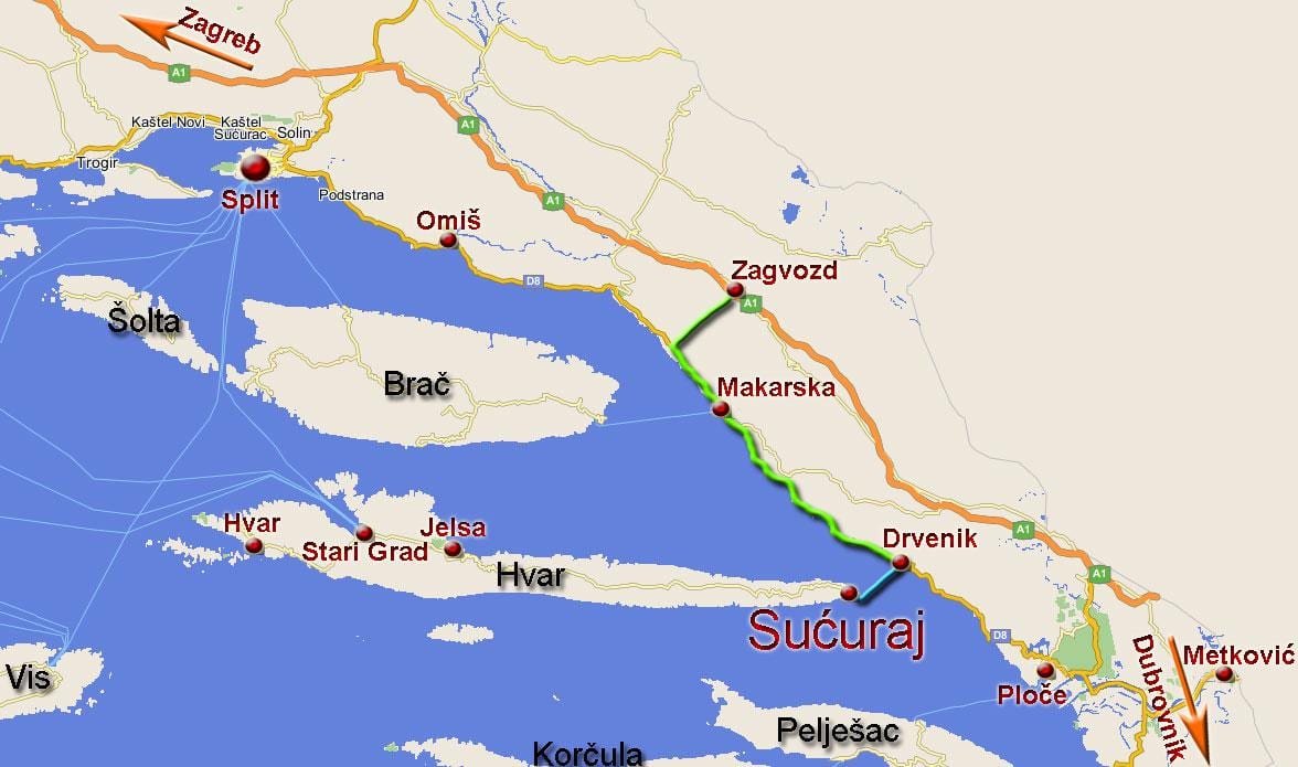 mapa omis kroazia
