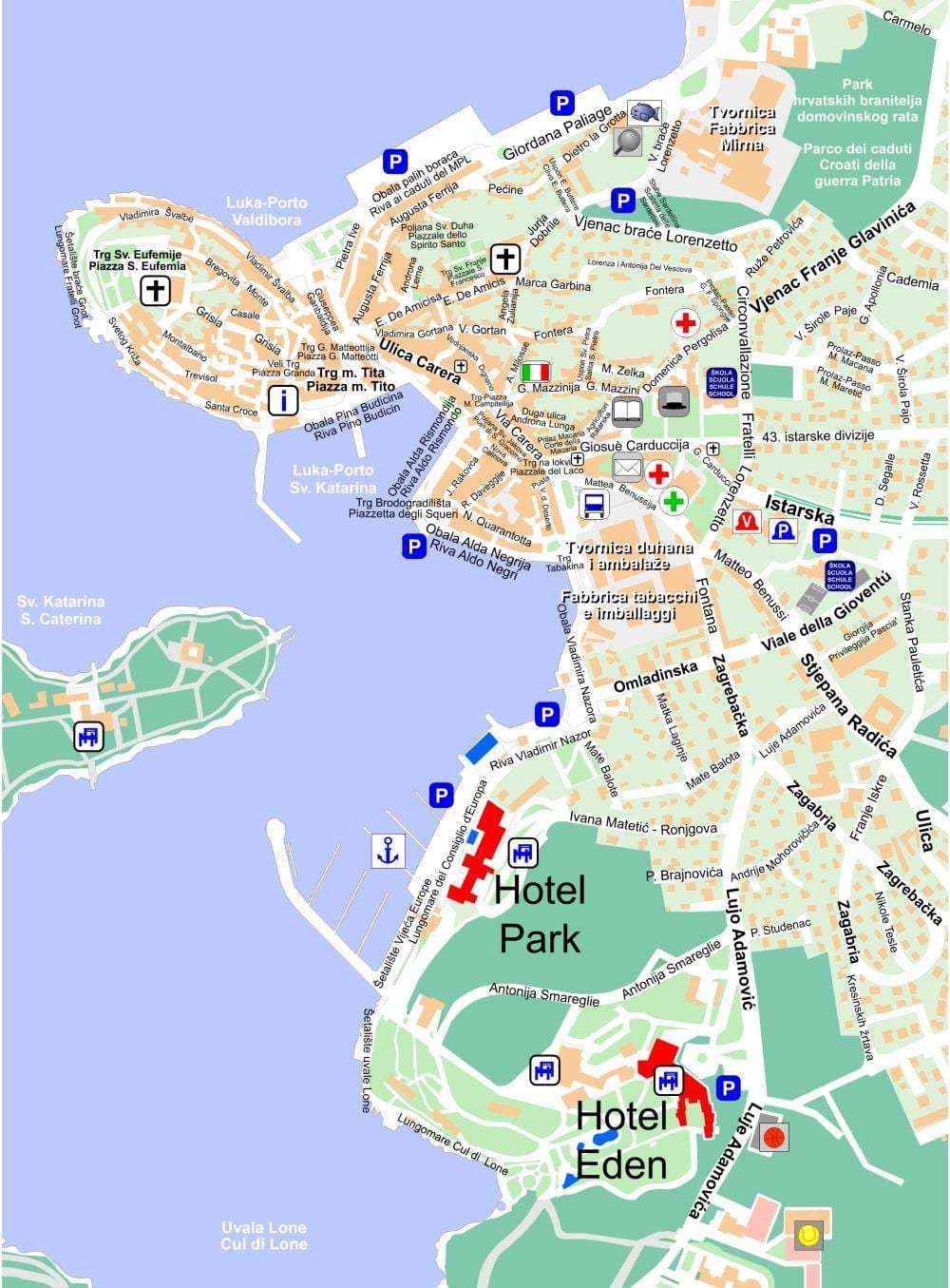 mapa rovinj kroazia
