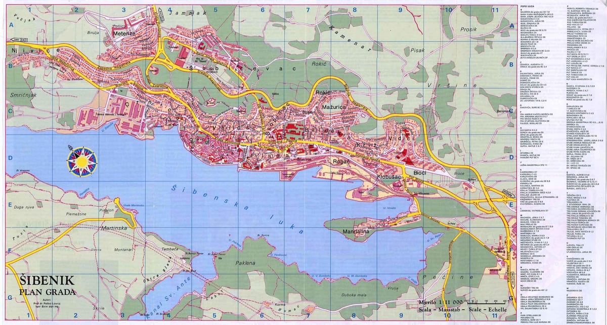 mapa sibenik kroazia