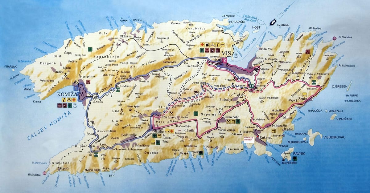 mapa vis kroazia