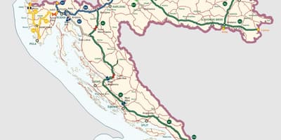 Kroaziako autobideak mapa