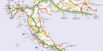 Mapa kroazia road trip