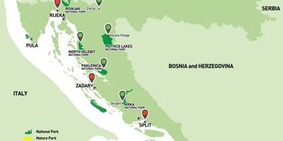 Mapa kroazia parke nazionala 