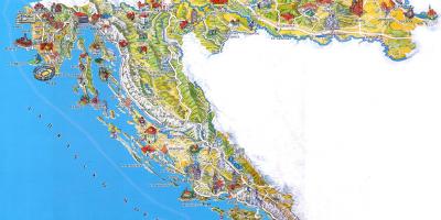 Kroaziako turismo-erakargarri mapa
