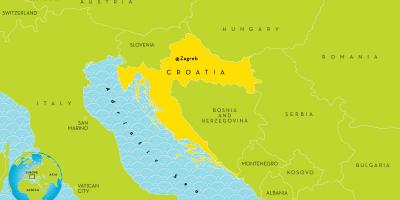 Mapa kroazia eta inguruetan