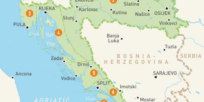 Mapa kroazia eta uharte